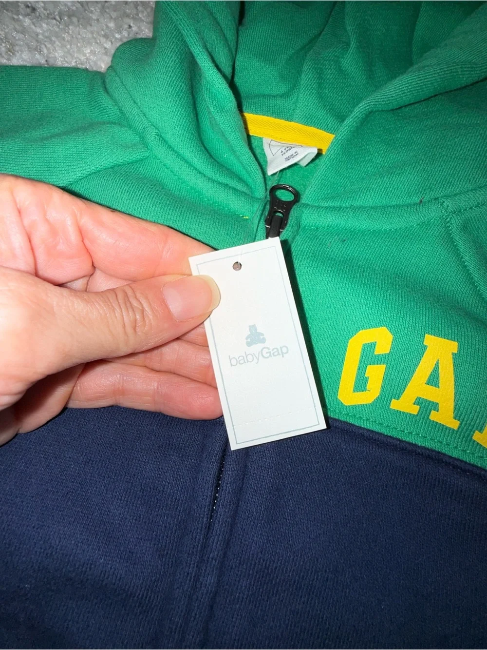 NWT Baby Gap Toddler Hoodie 4 Years Green Navy blue Full Zip Sweatshirt Boys